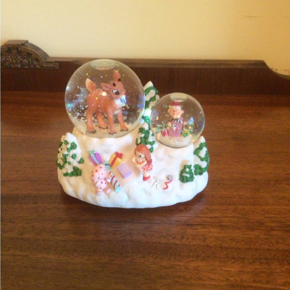 Rudolph Musical Snow Globe